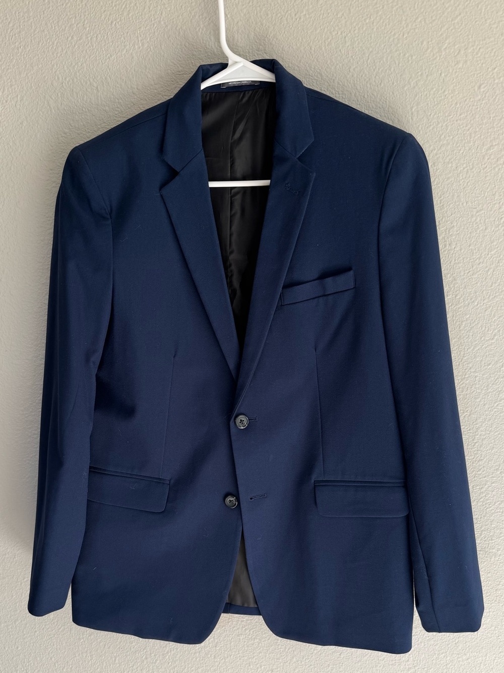 Van Heusen Flex Slim-Fit Navy Blue Blazer. This classic two-button single-breast